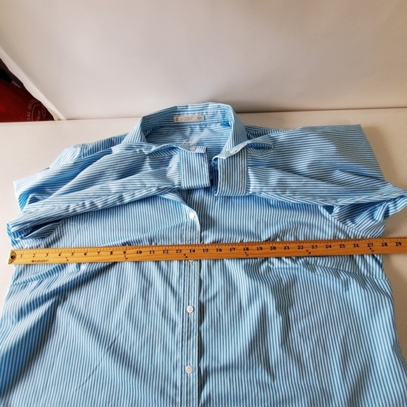 Foxcroft Wrinkle Free Striped Shirt Size 22W Button-up Long Sleeve Spring Top - Picture 6 of 10